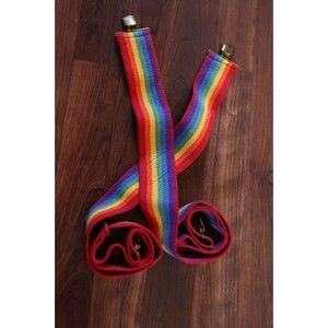 Vtg! 70s 80s Rainbow Elastic Adjustable Suspenders Pants Trousers 2”